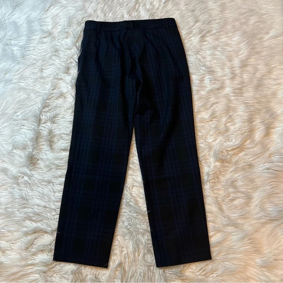 NWOT Velvet by Graham & Spencer Plaid Straight Leg Allison Pants Blue Black 4 - Picture 9 of 11